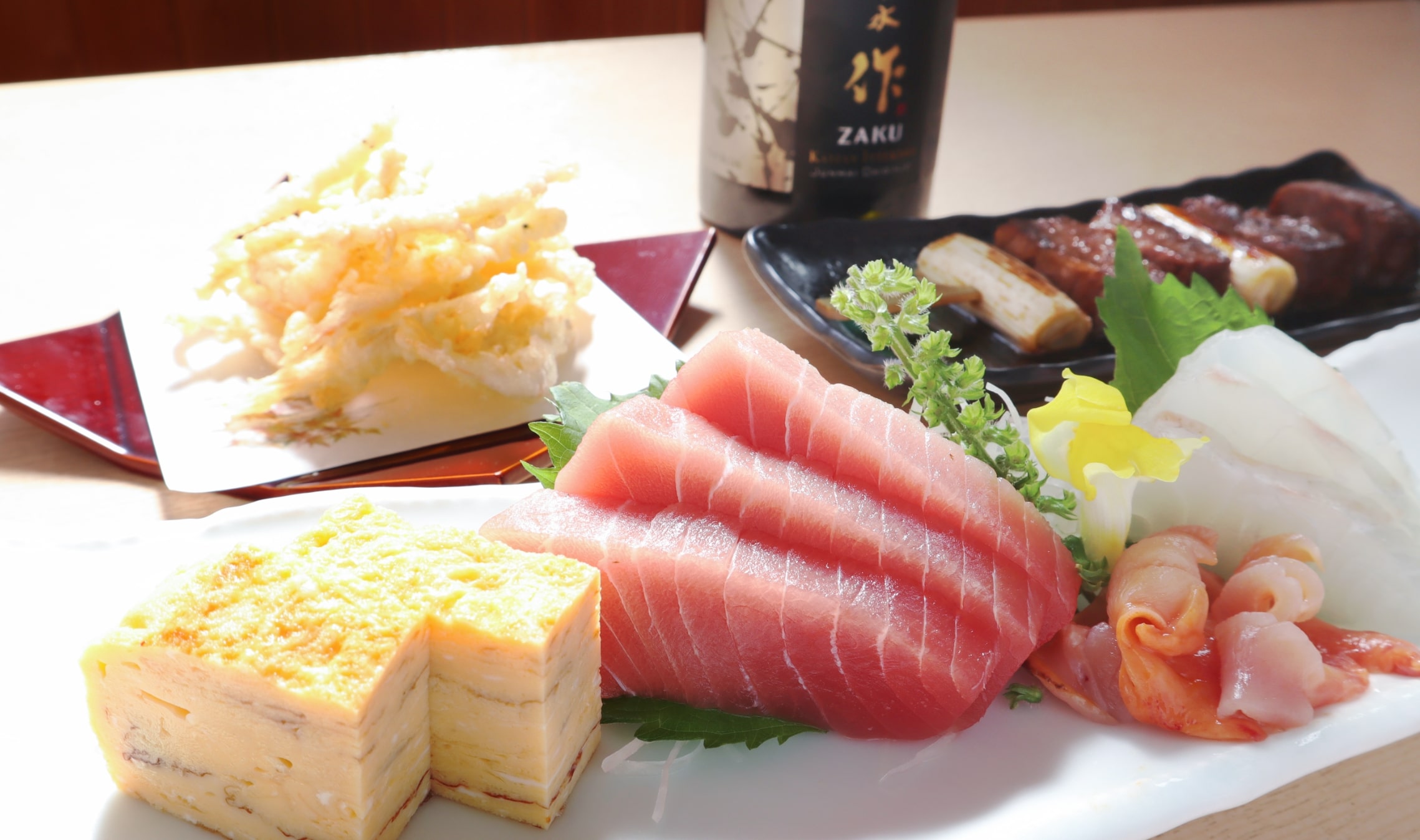 天ぷらと刺身
